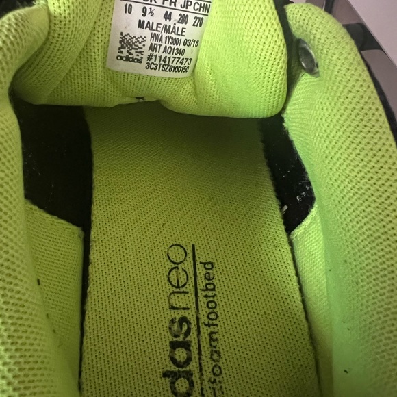 Adidas cloud foam city runners shoes lime green black bright neon athletic gym - Picture 8 of 8